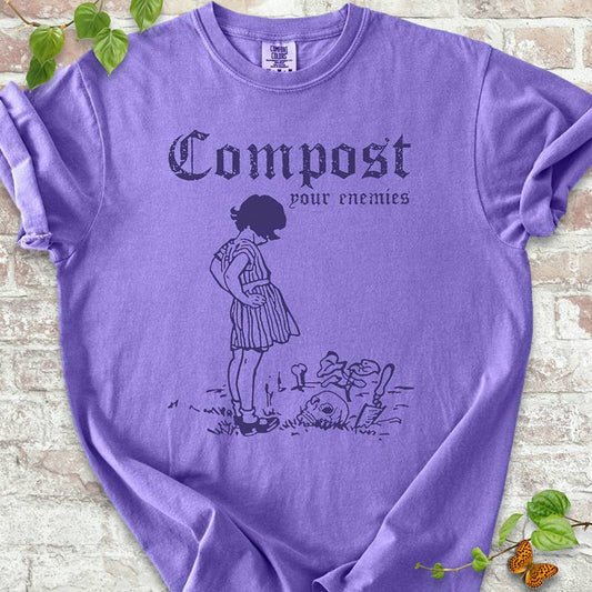 Compost Your Enemies T Shirt Comfort Colors Violet